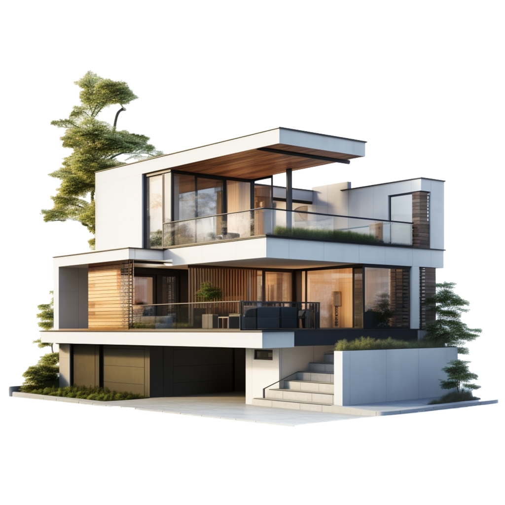 Ilustración de una casa moderna